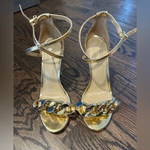 Michael Kors Gold Chain Heels Womens Size 7